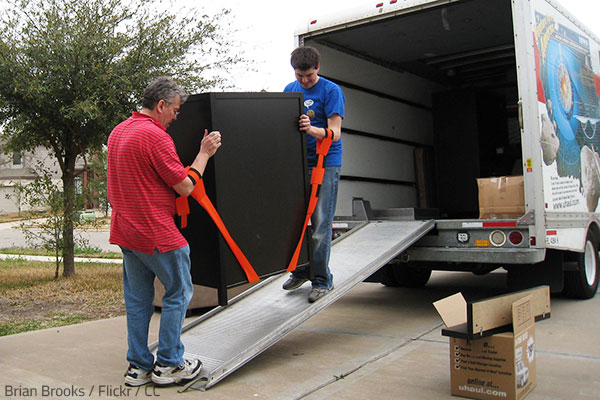 Heavy furniture being moved